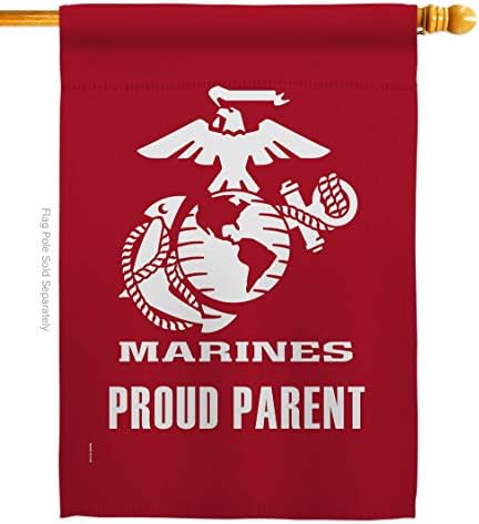 Proud Marine Parent House Flag - Armed Forces Corps USMC Semper Fi United State American Military Veteran Retire Official - Decoration Banner Small Garden Yard Gift Double-Sided Made in USA 28 X 40 by Unknown