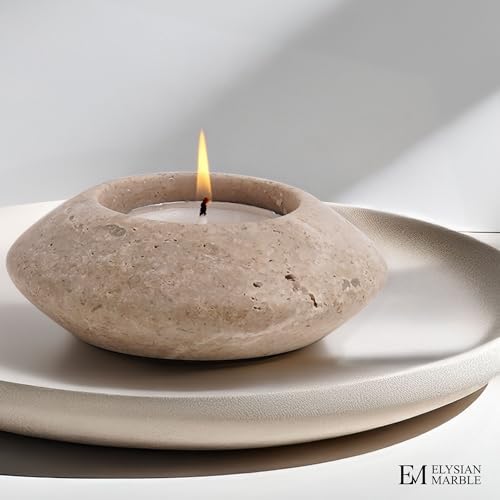 Tea Light Candle Holders Set of 3 – Handcrafted Natural Marble Tealight & Votive Holders in Graduated Sizes (4", 3.5", 3"), Decorative Stone Candle Holders for Home Décor & Table Centerpieces - Image 7
