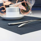 PIGCHCY Placemats Set of 12 Washable Durable Place Mats Vinyl Heat Resistant Non-Slip Table Mats Indoor Outdoor (Midnight Blue) - Image 7