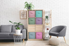 Sorbus Cube Storage Bin, Fabric, 6 Pack (11 Inch, Pastel Multi-Color 2) - Image 3