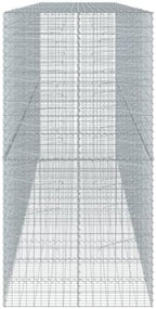 vidaXL Gabion Basket with Cover 550 x 100 x 200 cm in Galvanised Iron - Image 6