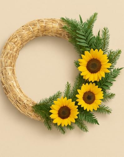 Straw Wreath/Straw Romans 30 cm - Set of 3 | Natural Straw Wreaths Diameter 30 cm x 5 cm | Wreaths for Crafts, Decorating & DIY | Christmas Wreath, Door Wreath, Table Decoration, DIY Wreath - Image 6