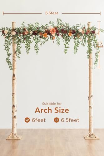 Ling's Moment 6.5FT Wedding Arch Flower Garland, Fall Orange - Image 6