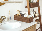 StorageWorks Toilet Paper Basket, Paper Rope Back of Toilet Basket, Walnut - Image 3