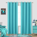 Turquoise Window Curtain Panels for Living Room Set 84 Inch Length 2 Pieces Grommet Drapes Insulated Light Blocking Room Darkening Double Blackout Thermal Curtains for Bedroom 52x84 Inches Long by KOUFALL