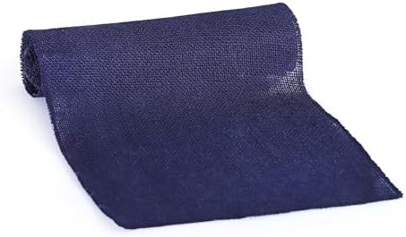 MDS® Pack of 12 Natural Burlap Table Runner, 12 x 108 Inch, Jute Rustic Farmhouse Boho Table Decor for Wedding Reception, Dining Table, Bridal Shower, Baby Shower & Party Decorations - Navy Blue - Image 4