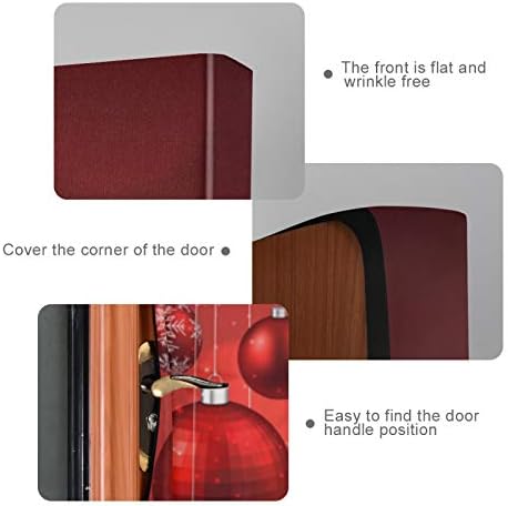 Qilmy Door Cover Decoration, Party Accessory Porch Decor for Festive Ornament Indoor Outdoor Covering 32 x 79 Inch, Red Christmas Balls - Image 5