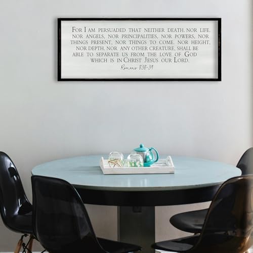ZZJJHYWGQ Christian Wall Art Romans 8:38-39 Bible Verse Sign 32"×12" Black - Image 5