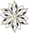 Remenna Whitewash Flowers Wood Wall Decor, Metal Rustic Wall Art Farmhouse Wall Decorations Multiple Floral Hanging Decor for Bathroom Living Room Home Office Garden Kitchen by REMENNA