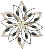Remenna Whitewash Flowers Wood Wall Decor, Metal Rustic Wall Art Farmhouse Wall Decorations Multiple Floral Hanging Decor for Bathroom Living Room Home Office Garden Kitchen by REMENNA