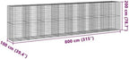 vidaXL Gabion Basket with Cover 315"x39.4"x78.7" Galvanized Iron - Image 3
