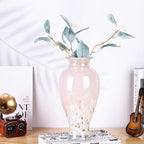 11.8" Tall Pink Glass Vase Beautiful Hand Blown Glass Vase Modern Art Home Decor, Wide Mouth Colorful Vases for Mantle Dining Table Centerpiece, Entryway Living Room Wedding Decoration - Image 4