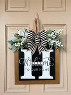 16'' Personalized Last Name Welcome Sign, Door Wreaths for Front Door Outside, Spring Wreath for Front Door Decor, Farmhouse New Home Gifts for Home (H) - Image 4
