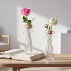 Set of 12 Clear Glass Bud Vases for Centerpiece, Ribbed - Image 3