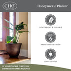 13" Honeysuckle Planter in Fossil - Image 4