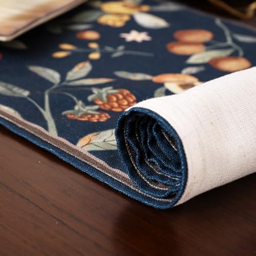 bilin gaier Designer Vintage Linen Long Table Runner,102"x12"-DeweyA Blue - Image 7