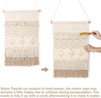 Dremisland Macrame Wall Hanging Macrame Wall Decor Bohemian Beige Tapestry - Image 5