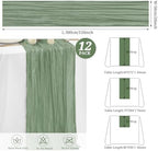 12 Pack Sage Green Cheesecloth Table Runner,20x120 in Table Runner - Image 2