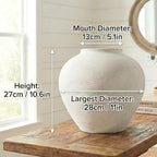 Large White Vase for Centerpieces - 11" Wide Textured Stone Look - Image 6