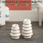 Travertine Marble Candlestick Holders - Set of 2 Stone Candle Sticks Holder Tree Decor, Decorative Modern Candle Stands for Taper Candles - Image 6