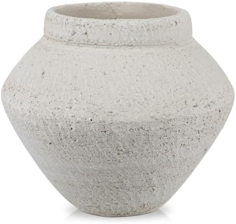 Briful Rustic Ceramic Vase Large Decorative Vase, 9'' Farmhouse Flower Vase by Briful
