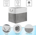 meekoo 8 Pack Fabric Storage Bins Baskets, 17 x 12 x 15 in, Gray White - Image 5