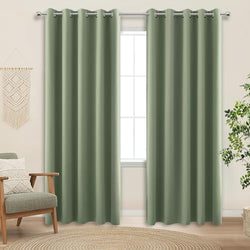 KOUFALL Sliding Door Curtains for Patio,Blackout Thermal Curtain Panels Set of 2 84 Inch Length for Living Room,Total Extra Width 120 x 84 Inches Long,Each 60 Inch Wide,Sage Green by KOUFALL