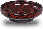Ceramic Fruit Bowl for Kitchen Counter,Decorative Pedestal Bowl for Table Countertop,Japanese Stye Large Footed Serving Bowl,10.2 Inch (Red) by STE-CER