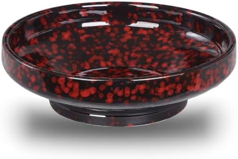 Ceramic Fruit Bowl for Kitchen Counter,Decorative Pedestal Bowl for Table Countertop,Japanese Stye Large Footed Serving Bowl,10.2 Inch (Red) by STE-CER