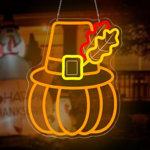 Pilgrim Hat Thanksgiving Neon Sign for Thanksgiving Hat LED Light up signs - Image 7