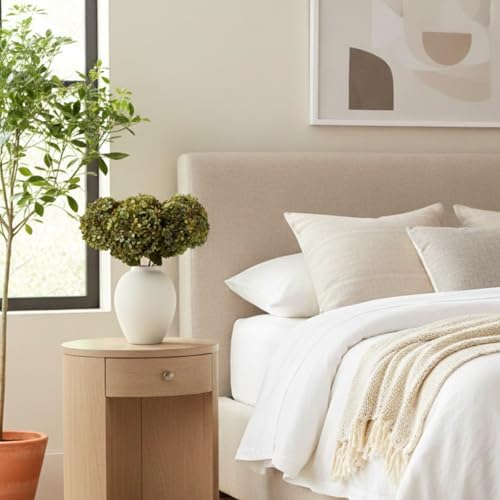 White Vase for Home Decor - Modern Farmhouse Ella Flower Vase for Table - Image 3
