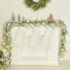 YoleShy 9 FT Real Touch Norfolk Pine Garland Flocked Christmas Garland with Lights Pinecone and White Snow Battery Operated Prelit Garland Christmas Decorations for Mantle Fireplace Xmas Home Decor - Image 5