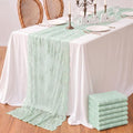 Remagr 6 Pcs Sage Green Lace Table Runners 30" x 120" Floral Wedding Decor by Remagr