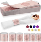 Holiday Parties Napkin Rings Set of 200, 2 Colors in 1 (Rose Gold Silver), Reusable Adjustable Napkin Bands for Parties, Wedding, Fathers' Day Table Decor, Waterproof Tear-Proof Great Gift Idea by Unknown
