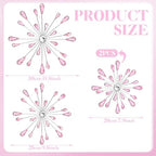 Hicarer 4 Pcs Starburst Wall Decor, Bling Metal Wall Art, Pink - Image 4