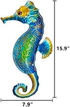 John's Studio Seahorse Sea Wall Decor Outdoor Metal Garden Hanging Art Glass Sculptures Home Ocean Theme Decorations for Kitchen Bathroom and Pool - Image 3