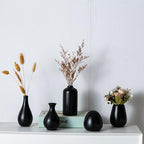 Tanvecle Small Black Vases, Ceramic Bud Vase Set 11, Modern Home Decor - Image 5