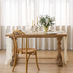 6Pcs Beige Cheesecloth Table Runner 120 Inches for Party Home Decorations - Image 6