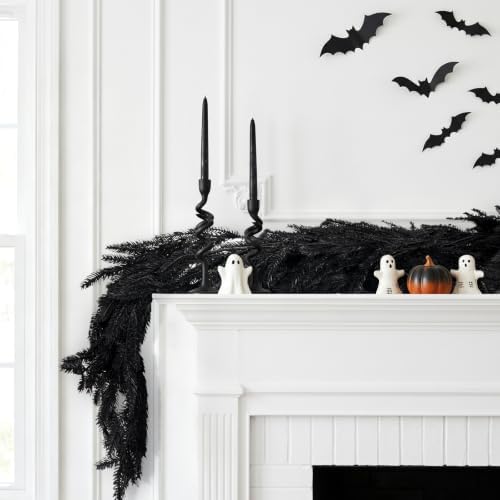 Halloween Decorations Indoor - 6FT Black Artificial Norfolk Pine Garland - Image 3