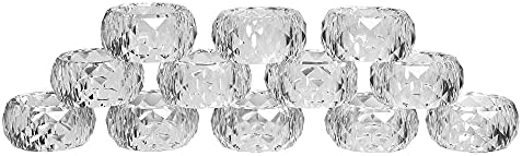 Kitcom Mini Napkin Rings Set of 12 Round-Shaped, Crystal Napkin Ring for Thanksgiving, Christmas, Family Gathering, Wedding Reception, Clear with Gift Box by kitComhomekitchen