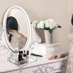Jetec 3 Pcs Silver Mirror Vanity Tray, Glass Perfume Tray for Dresser - Image 5