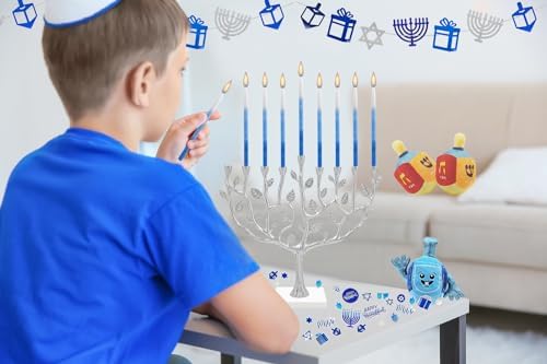Dripless Deluxe Tapered Pastel, Blue and White Decorations, Hanukkah Menorah Candles for All 8 Nights of Chanukah (10-Pack) - Image 5