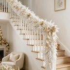 9FT White Christmas Cedar Garland, Realistic Artificial Garland, Winter Snowy Xmas Decorations Indoor Outdoor, Faux Holiday Garland for Mantle, Fireplace, Table, Door, Wedding Party Decor - Image 7