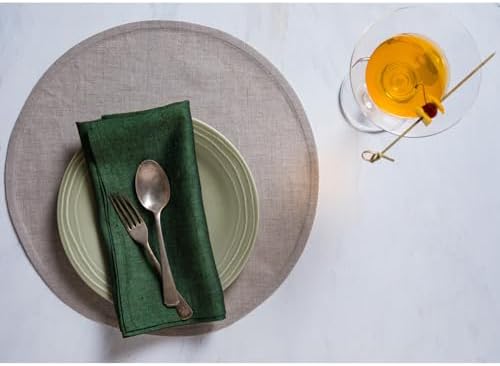 Solino Home 100% Linen Napkins Forest Green, Athena 20 x 20 in, Set of 4 - Image 2