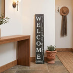 Welcome Porch Sign Decor,Hanging Wooden Door Sign,Rustic Porch Standing Decorative Signs,Vertical Plaques for Front Door,Farmhouse Outdoor Indoor Welcome Sign 47.2"H（Black） - Image 2