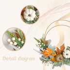 (2pcs) 16-inch Fall Wreath Handmade Rabbit Ear Leaf Maple Leaf White Berry Pumpkin Iron Wreath Front Door Window Farmhouse Decor Thanksgiving Halloween Harvest Festival Party Wedding Decor - Image 2