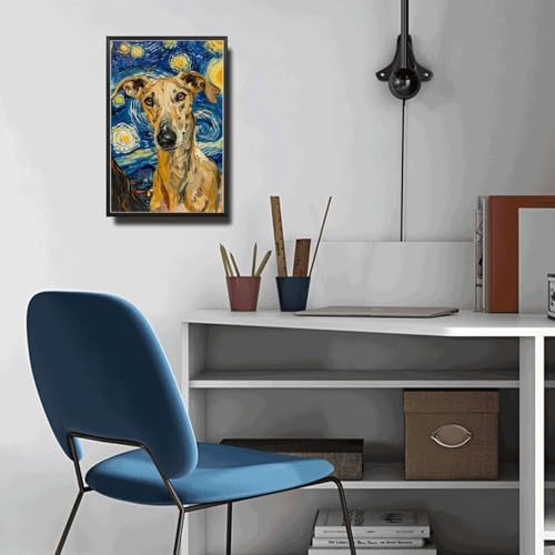 Metal Sign Vintage Tin Sign Greyhound Starry Night Hound Swift Greyhound in Night for Home Race Track and Seasonal Celebrations Rustproof Aluminum 6×8 Inches with Metal Frame - Image 5