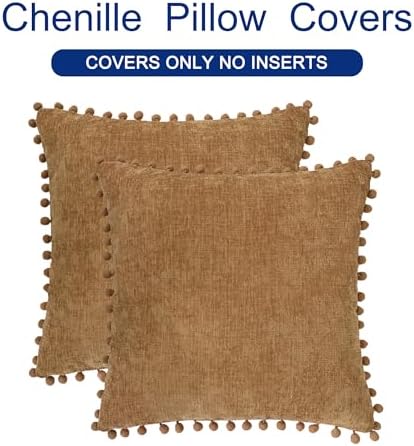 CaliTime Decorative Couch Throw Pillow Covers 22 X 22 Inches Apricot Brown - Image 6
