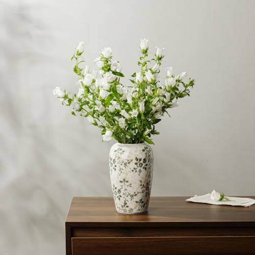 Ceramic Flower Vase for Home Decor, Vintage Green Decorative Vase 8.5 Inch - Image 2