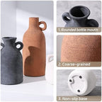 Ceramic Vase Set, 3Pcs Flower Vases for Modern Boho Farmhouse Decor, Decorative Vases for Pampas Grass & Dried Flowers, Distressed Finish - Image 3